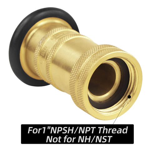 NOVINO 1 inch NPSH/NPT connection shown, compatible with standard hoses