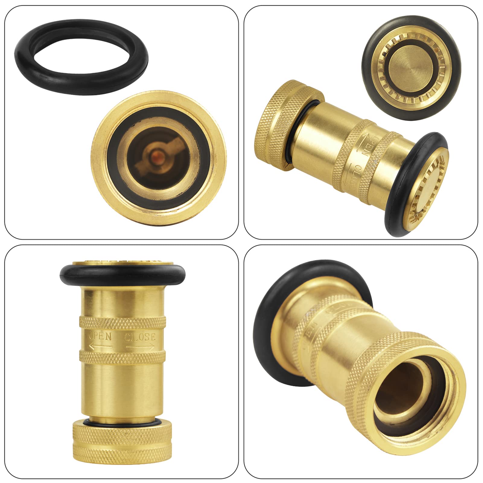 NOVINO fire nozzle adjustable spray from straight stream to fog mist for versatile use