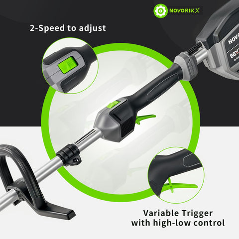 NovorikX 2-speed brushless motor for thick and thin grass