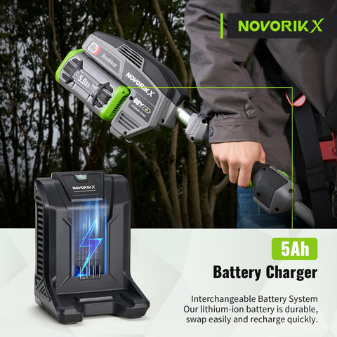 NovorikX 5.0Ah battery included with fast charger