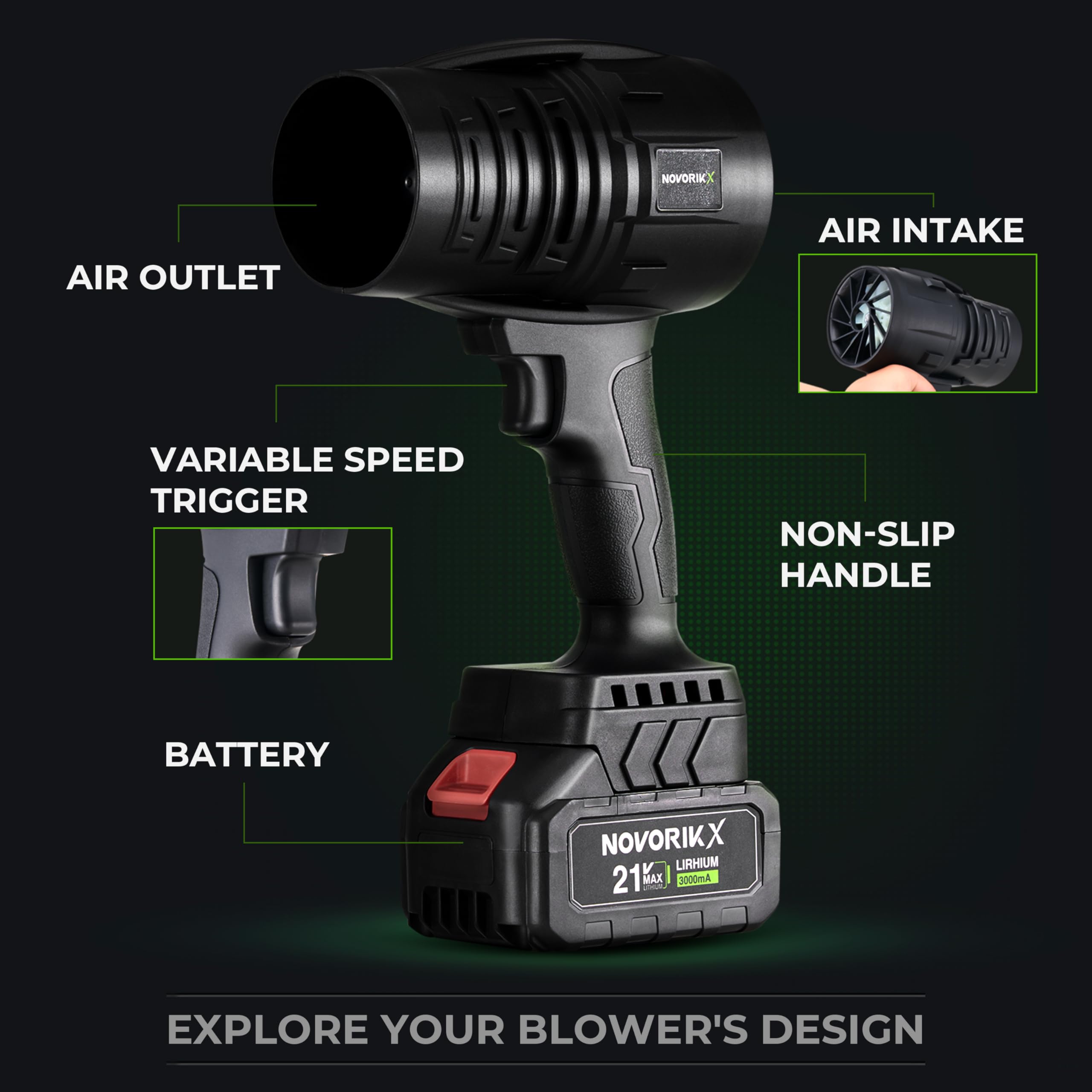 NovorikX ultra-lightweight design enables easy one-handed operation.