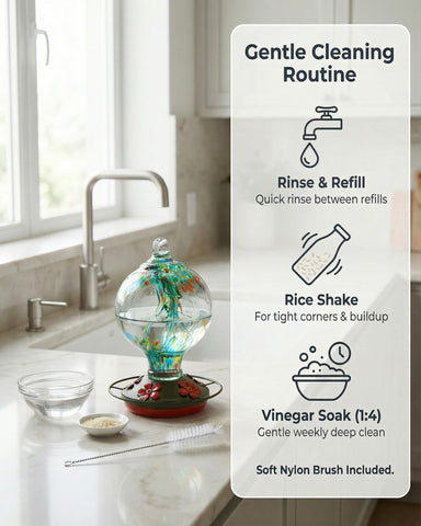 Novoto hummingbird feeder ant moat keeps nectar pest-free