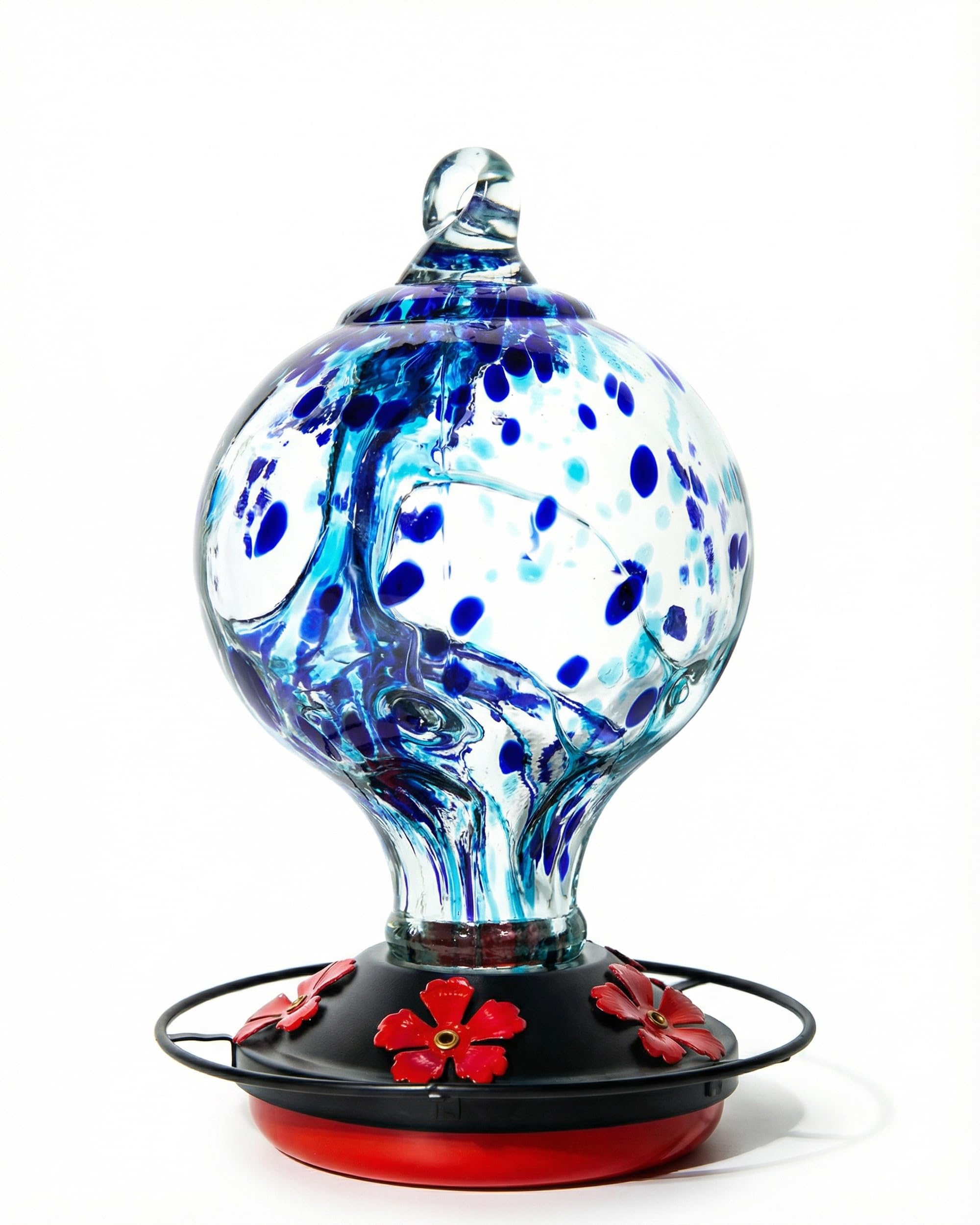 Novoto hummingbird feeder outdoors hanging with 34-ounce capacity for longer nectar visits