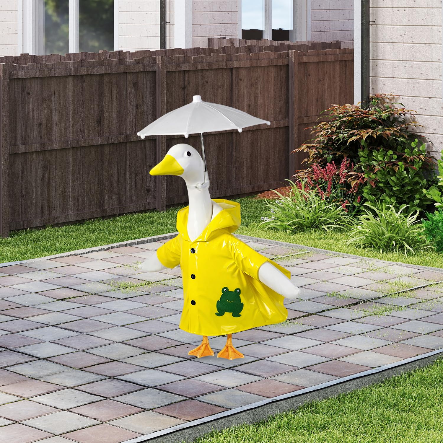NovousGoo sunny yellow raincoat fabric detail highlighting playful style.