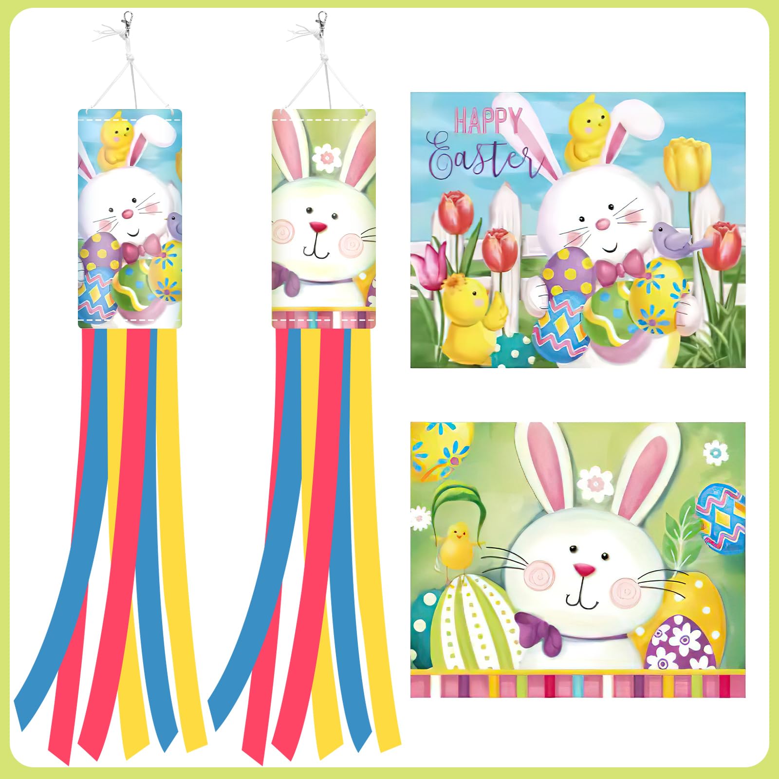 NOVWANG 40-inch windsock with Easter eggs highlights outdoor use