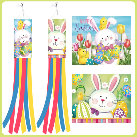 NOVWANG 40-inch windsock with Easter eggs highlights outdoor use