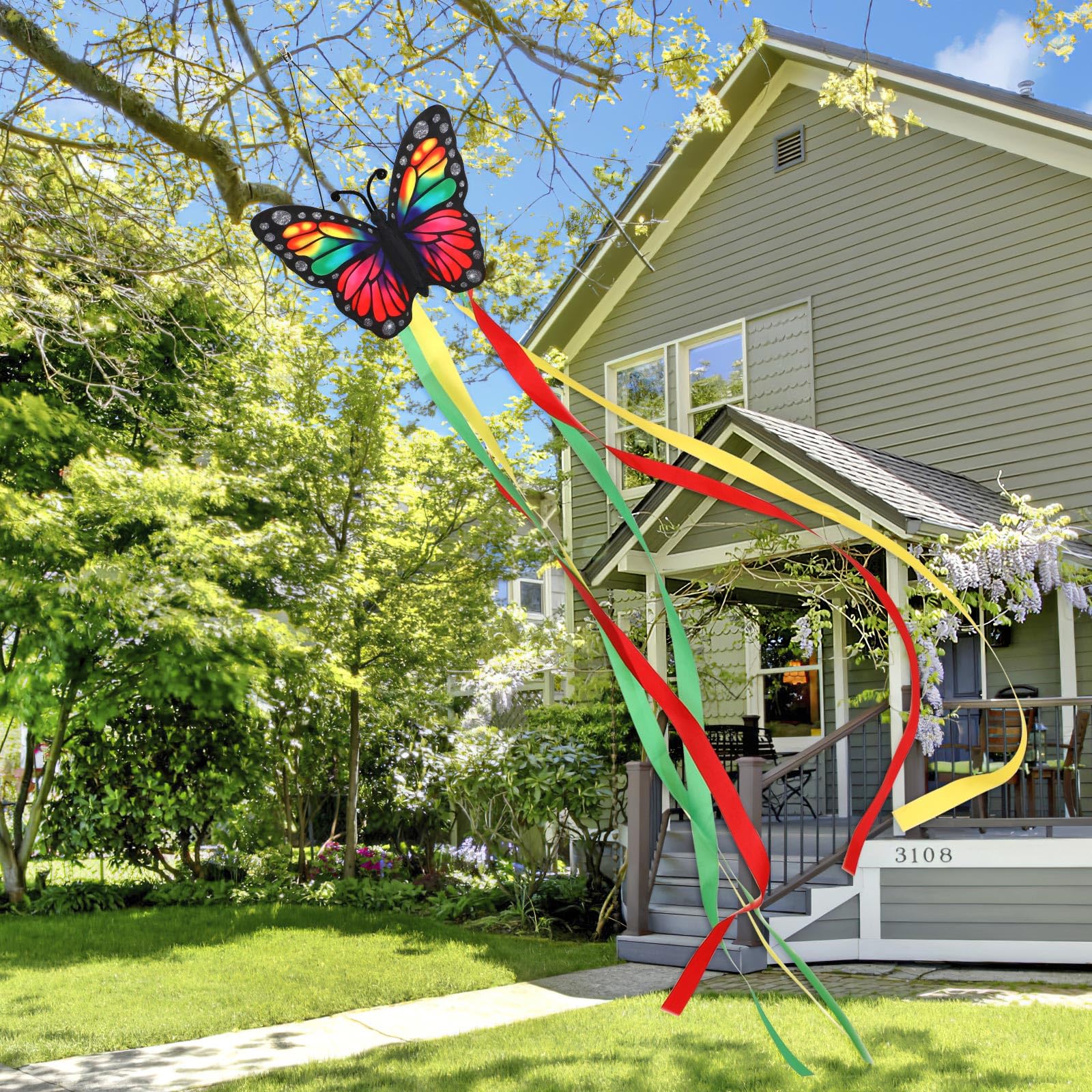 NOVWANG butterfly windsock edge-stitching boosts wind resistance and durability.
