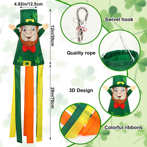 NOVWANG Irish festival windsock with 3D design becomes a bright garden focal point