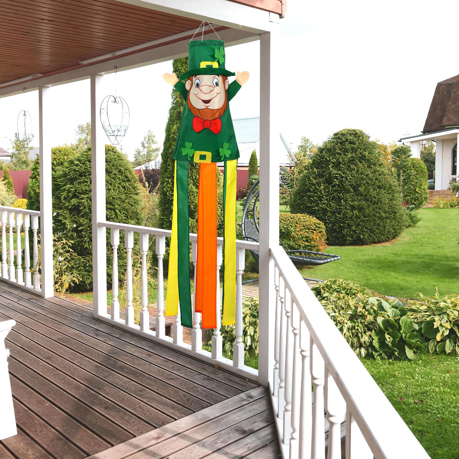 NOVWANG windsock includes a built-in hoop and rotate clip for easy hanging