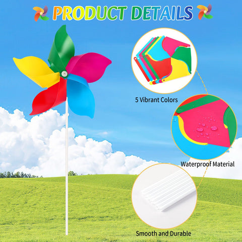 NOVWANG Rainbow Pinwheels easy installation with simple steps for DIY projects