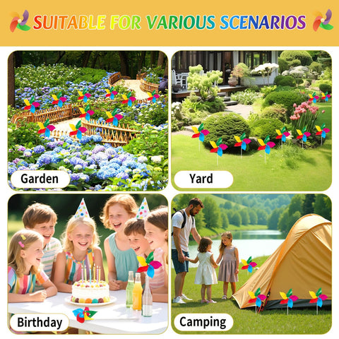 NOVWANG Rainbow Pinwheels outdoor decor enhancing garden and patio ambience