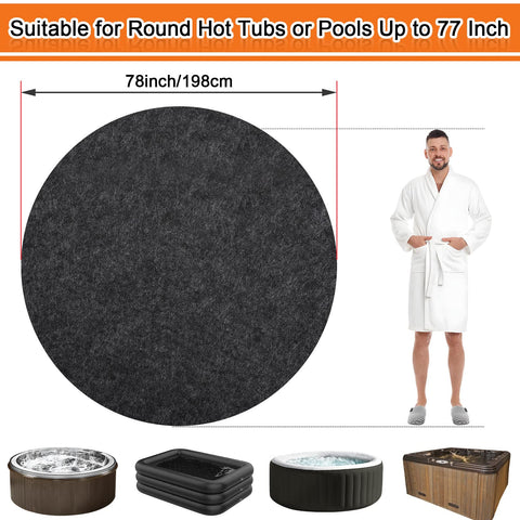NOVWANG round tub protector with absorbent felt keeps indoor floors dry after soaking