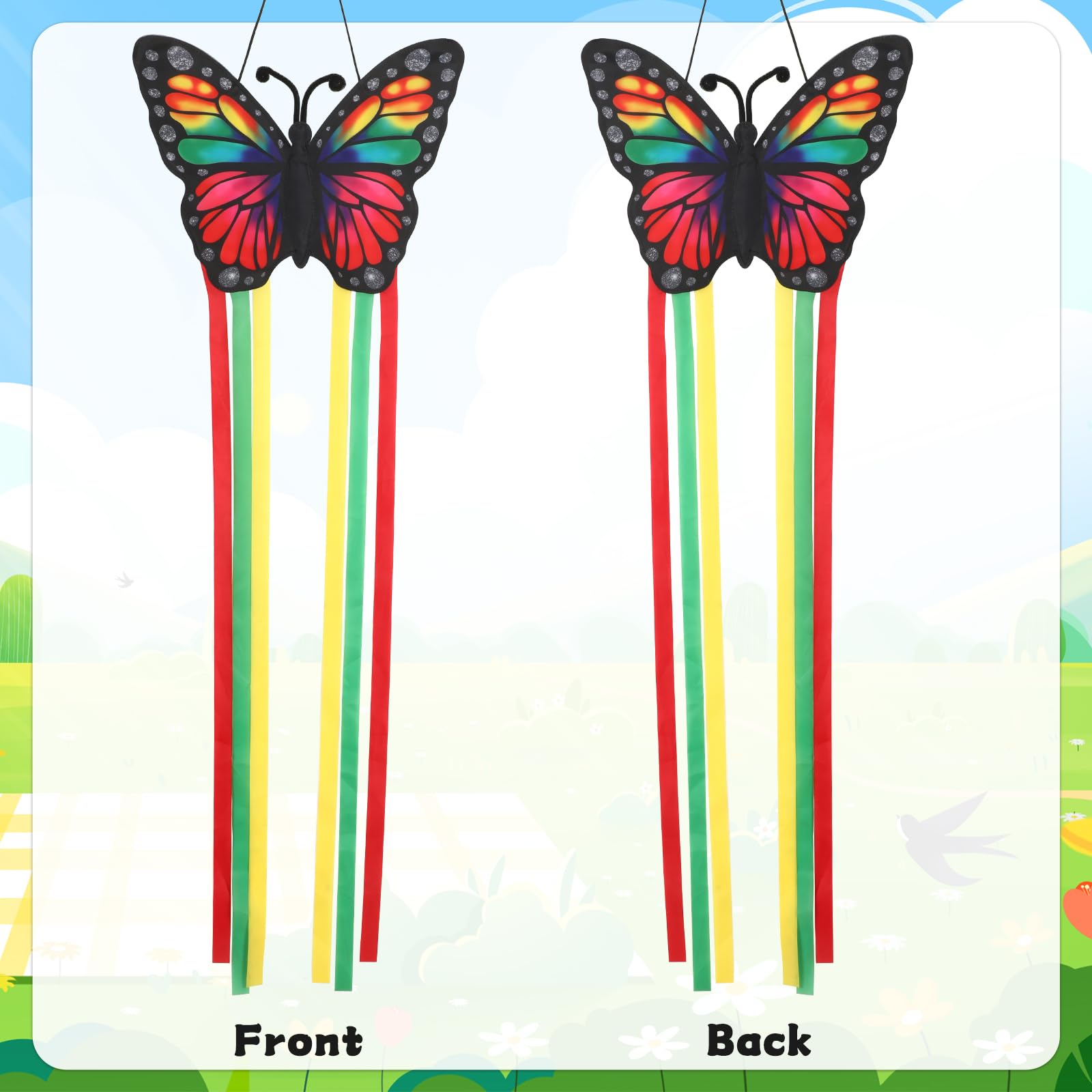 NOVWANG spring windsock with butterfly pattern enhances garden charm.