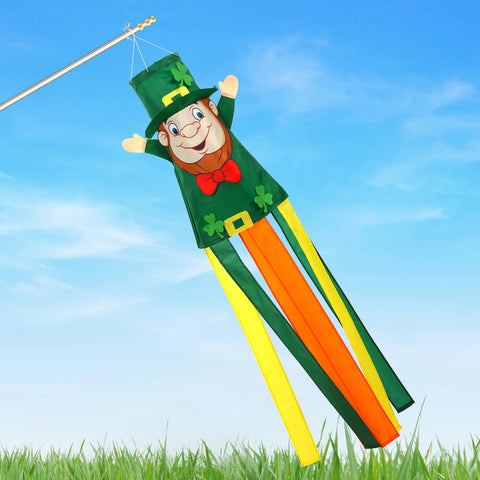 NOVWANG St. Patrick's Day windsock 40inch adds festive curb appeal to balcony or yard