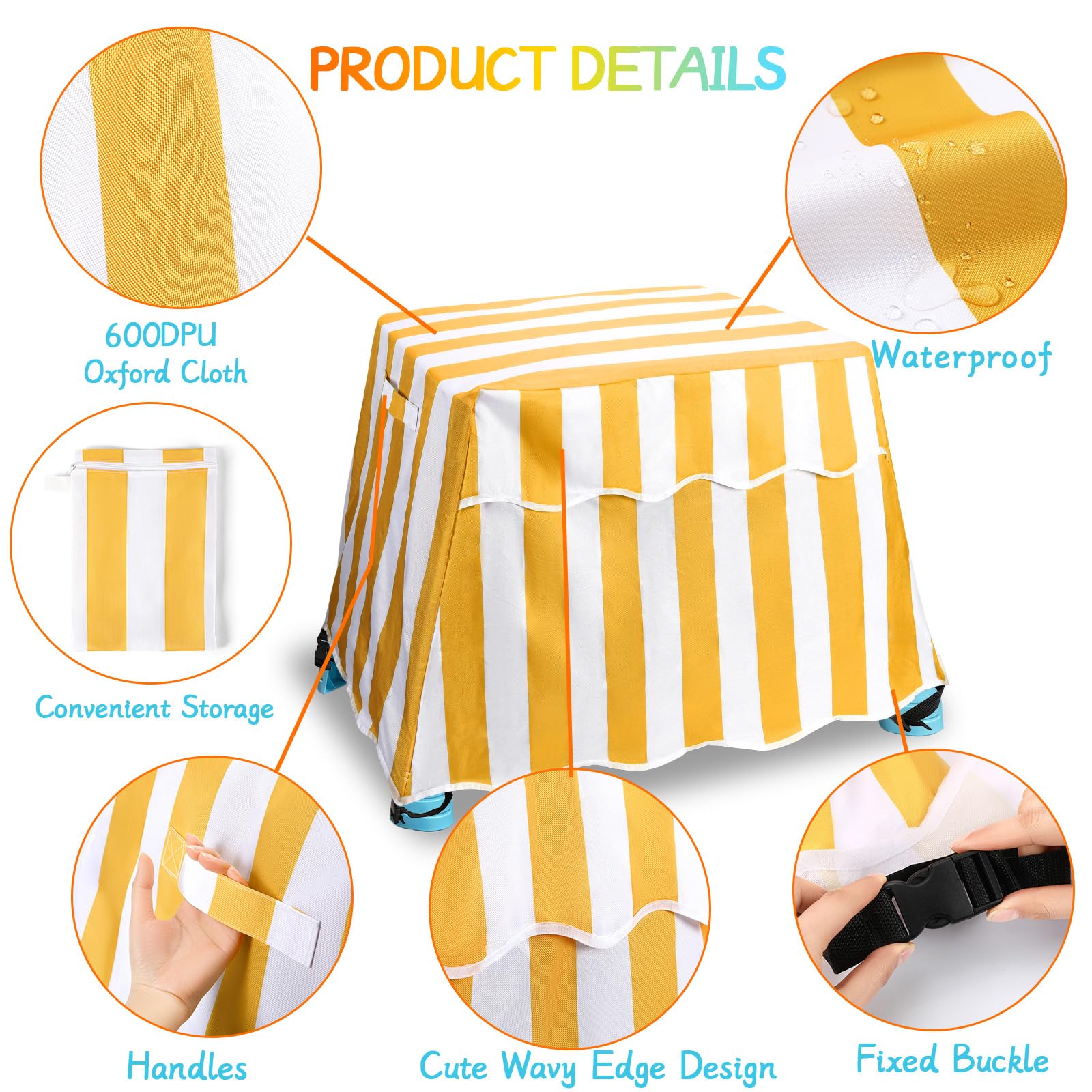 NOVWANG cover features side handles for easy folding, carrying, and storage