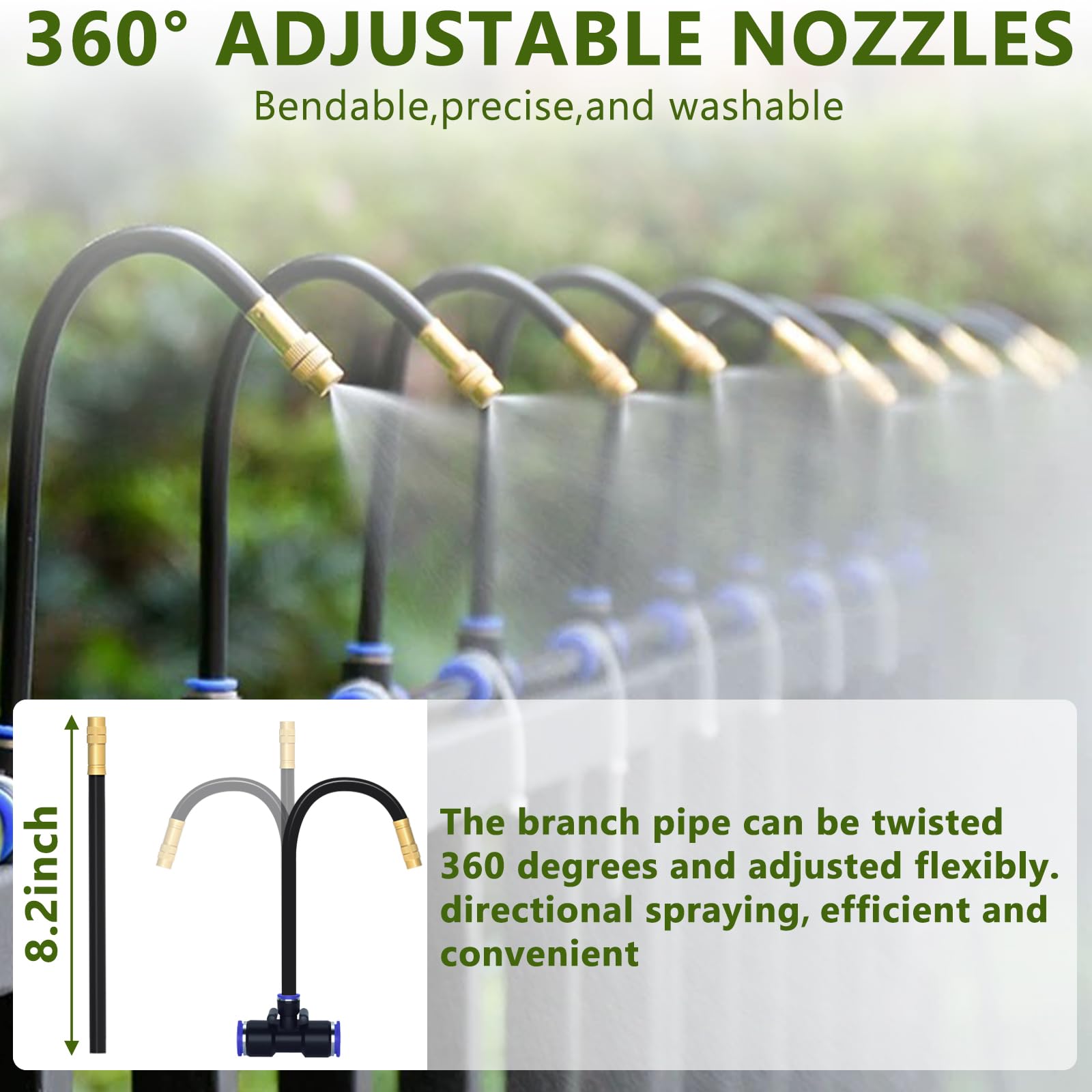 Nowaca adjustable copper nozzle lets you control water flow for different plants.