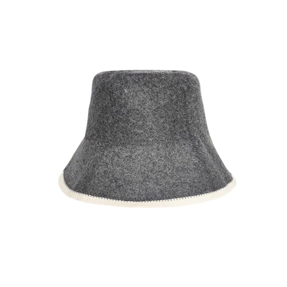 NOWHYX Wool Sauna Hat close-up shows soft felt texture and breathable weave.