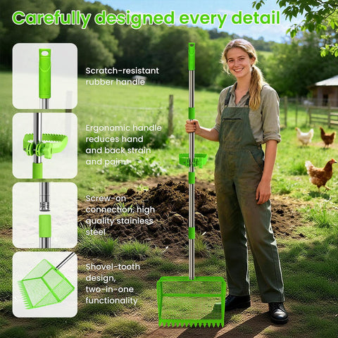 NoxLumina multipurpose coop-cleaning tool suitable for various animals