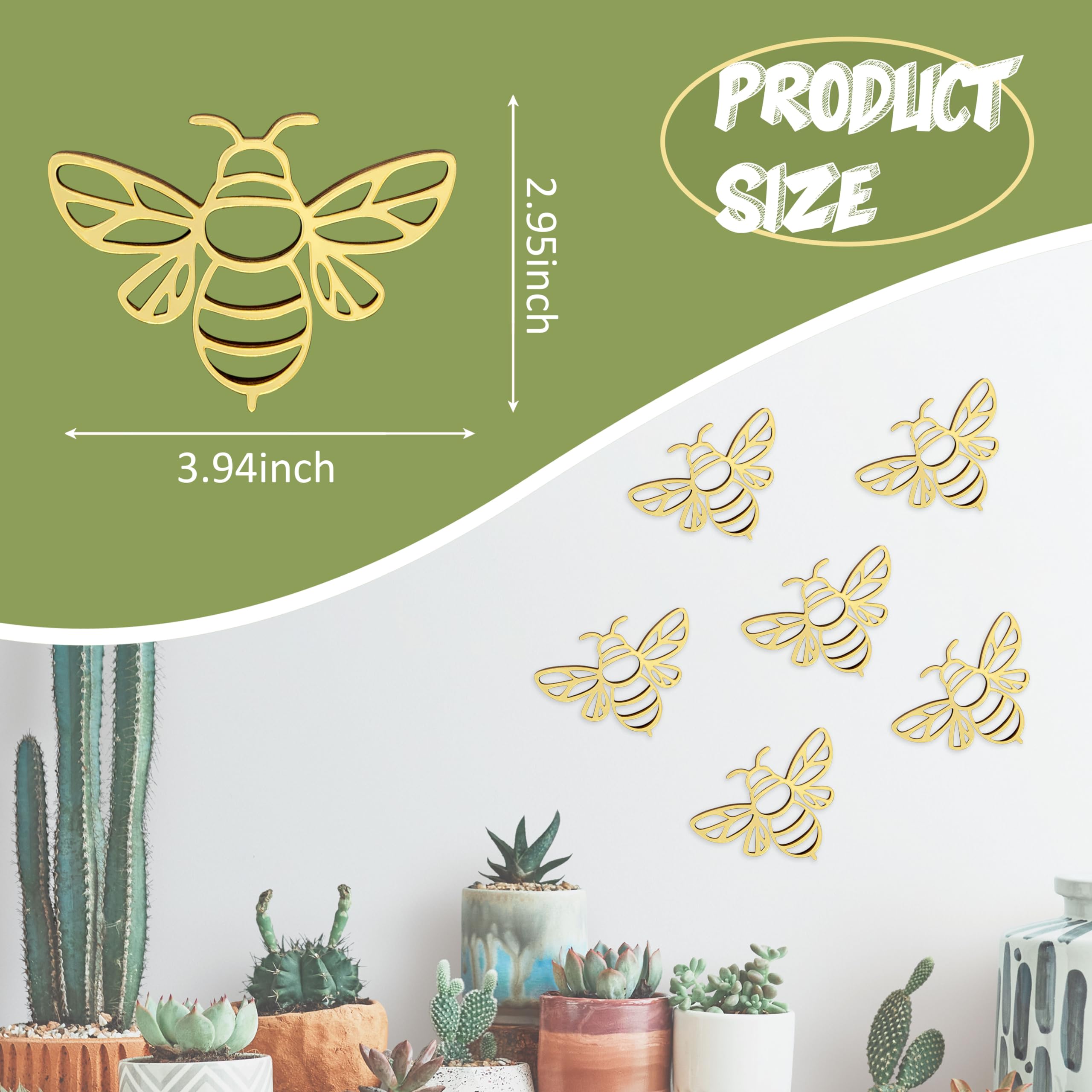 Noxozoqm wooden acrylic bees offer laser-cut detail for textured, charming decor in any wall