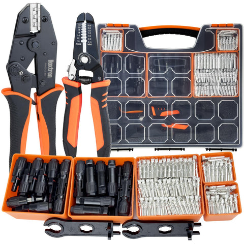 Noxtren 30-piece solar crimper toolkit in a compact case for on-site installations.