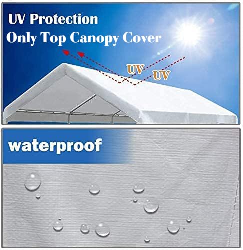 N\P carport top cover with ball bungees enables quick securement