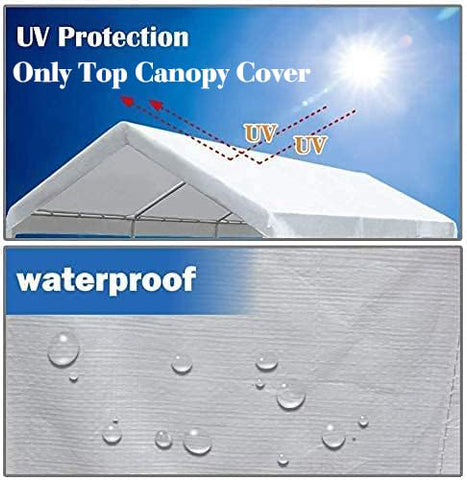 N\P carport top cover with ball bungees enables quick securement