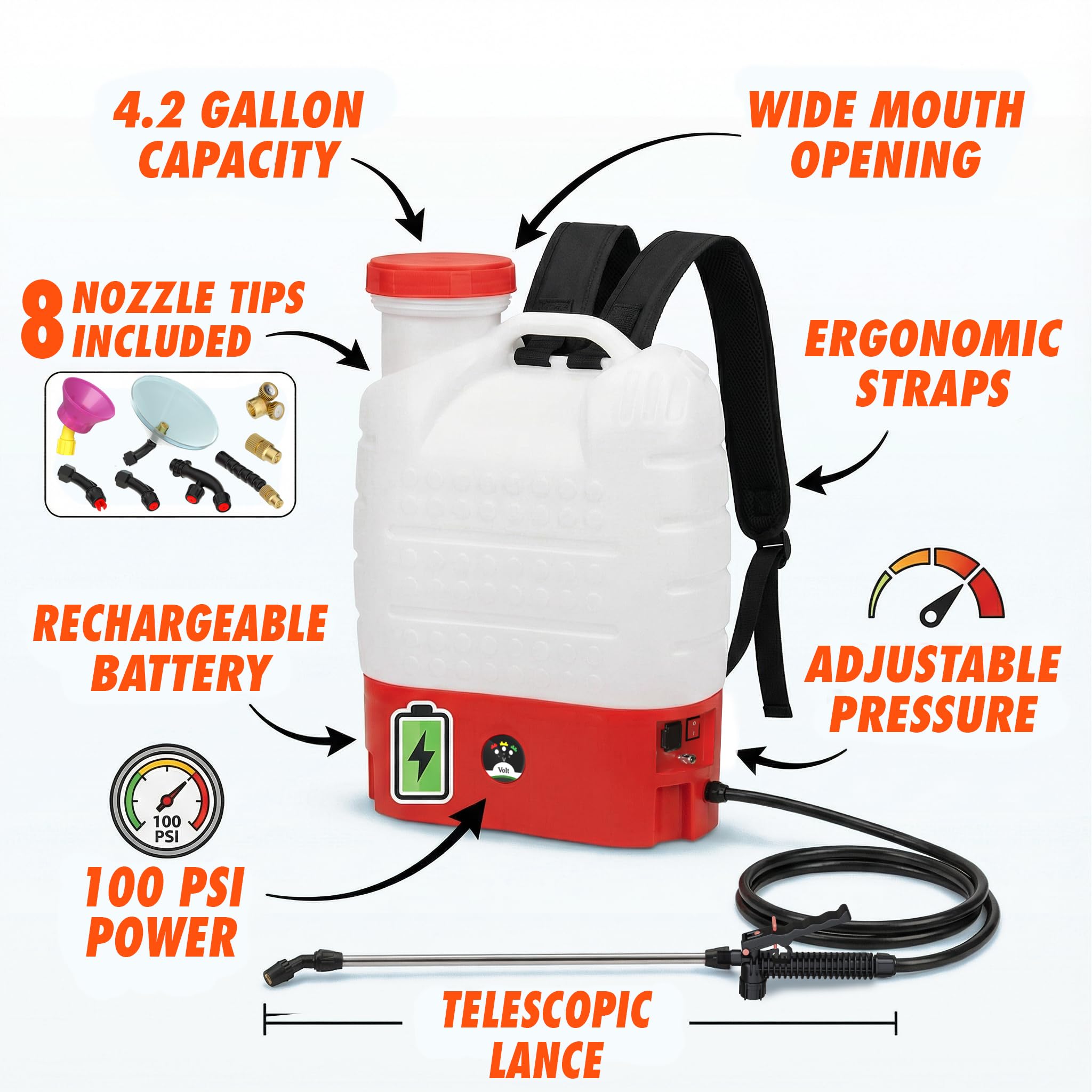 NPGLOBAL backpack straps provide comfort during long spraying sessions