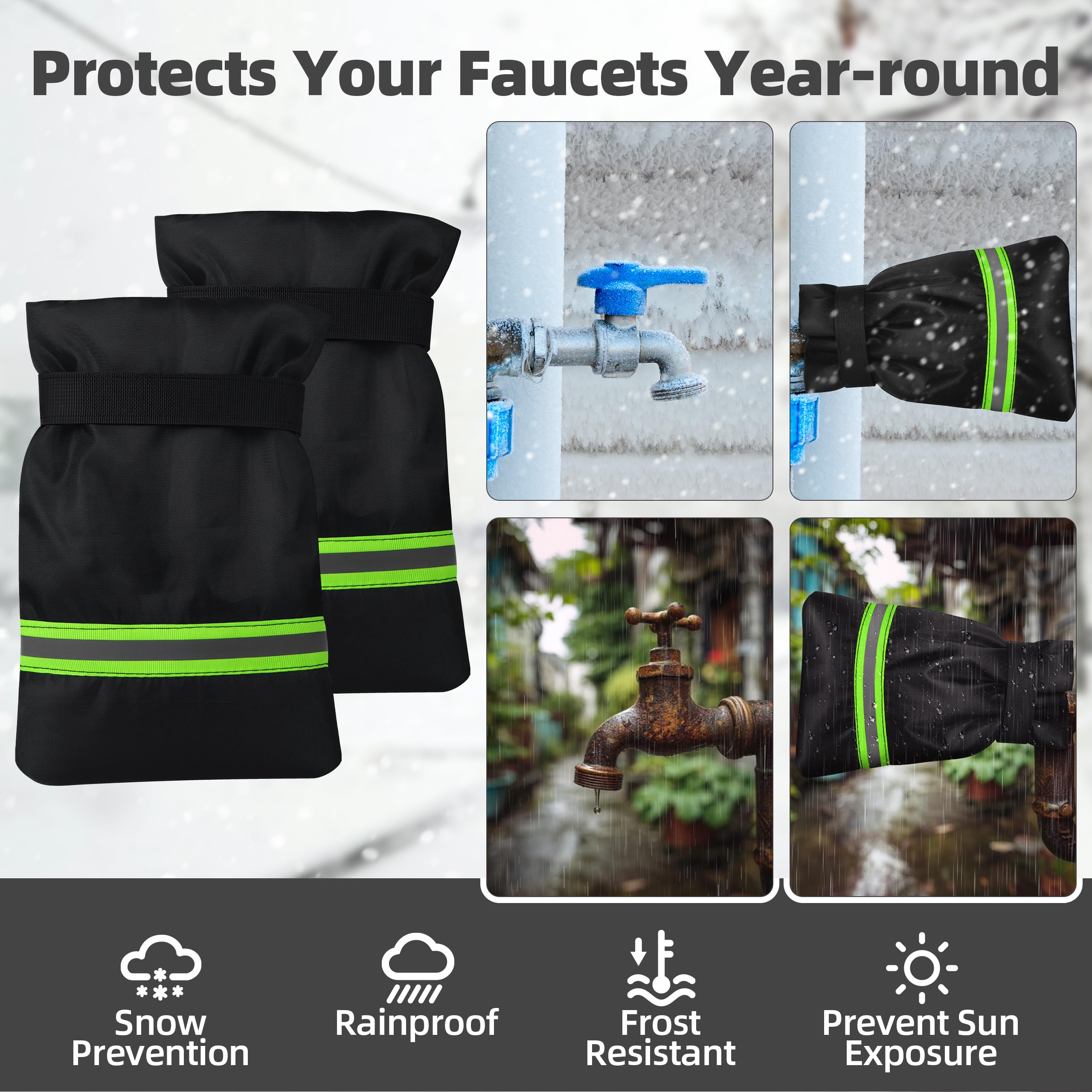 NPYXBR faucet cover showing easy Velcro installation