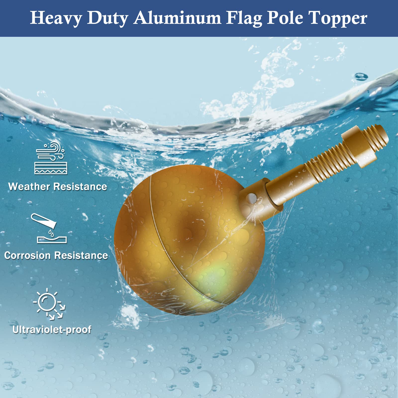 NQ ball topper installed without assembly for a seamless flagpole upgrade.