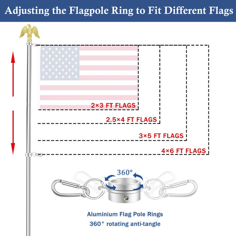 NQ compatible 1-inch flag pole holder supports versatile flag setups
