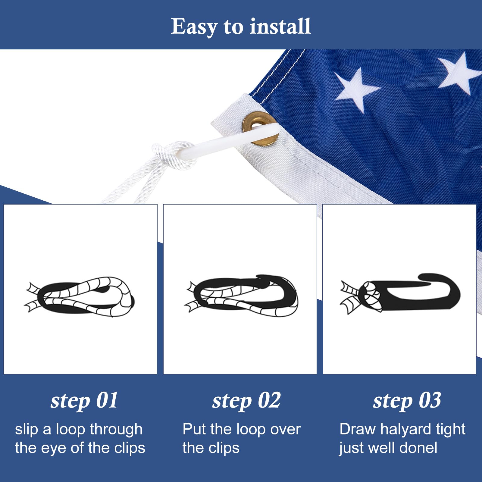 NQ flag clip used to attach curtains for versatile indoor use.