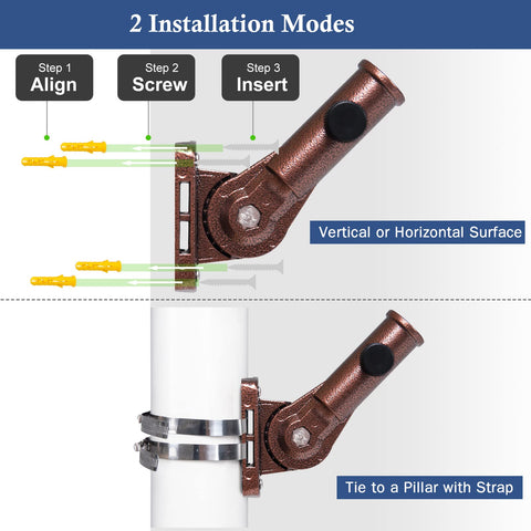 NQ sturdy mounting bracket with rust-free aluminum finish for durability.