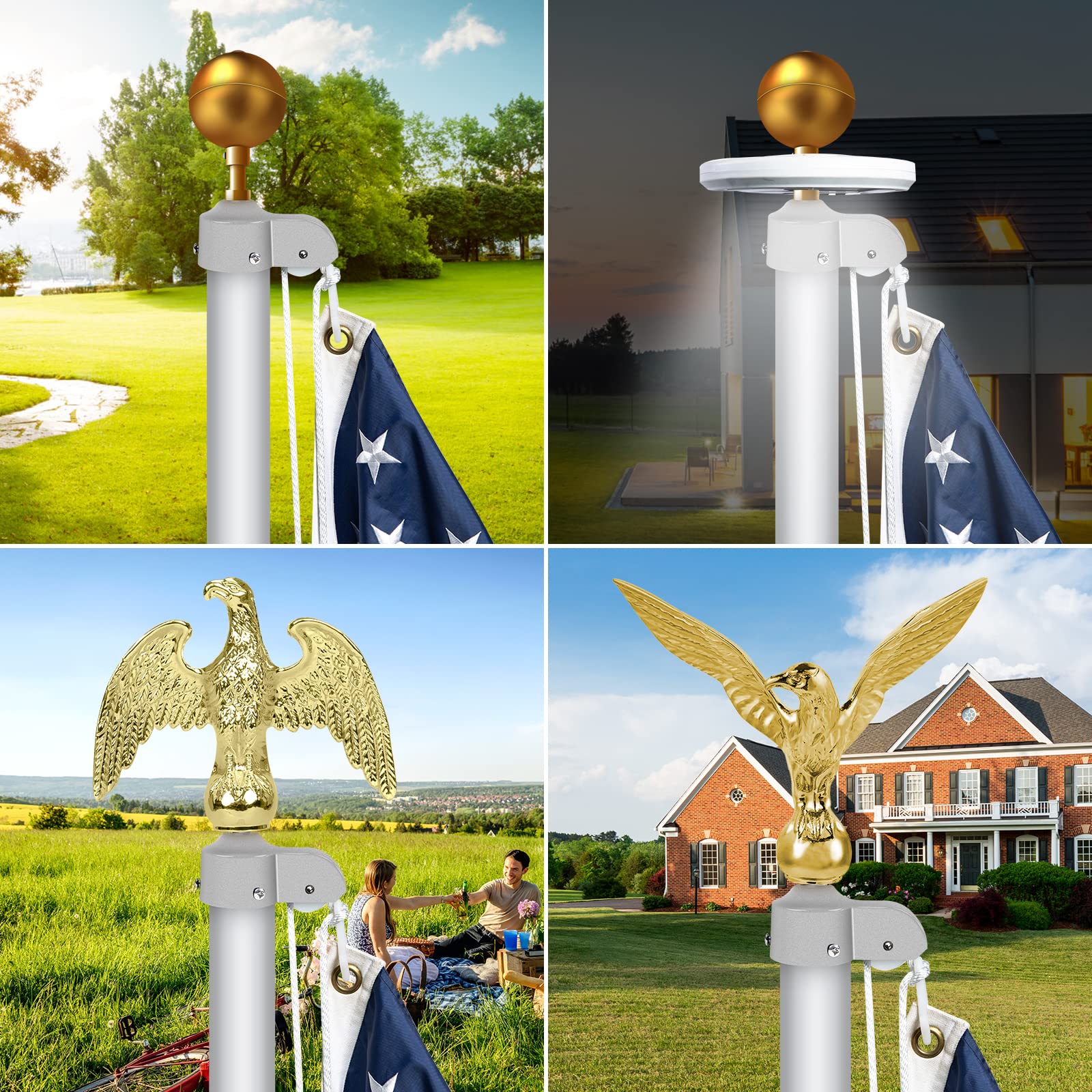 NQ flag pole cap lifting system simplifies raising your flag.