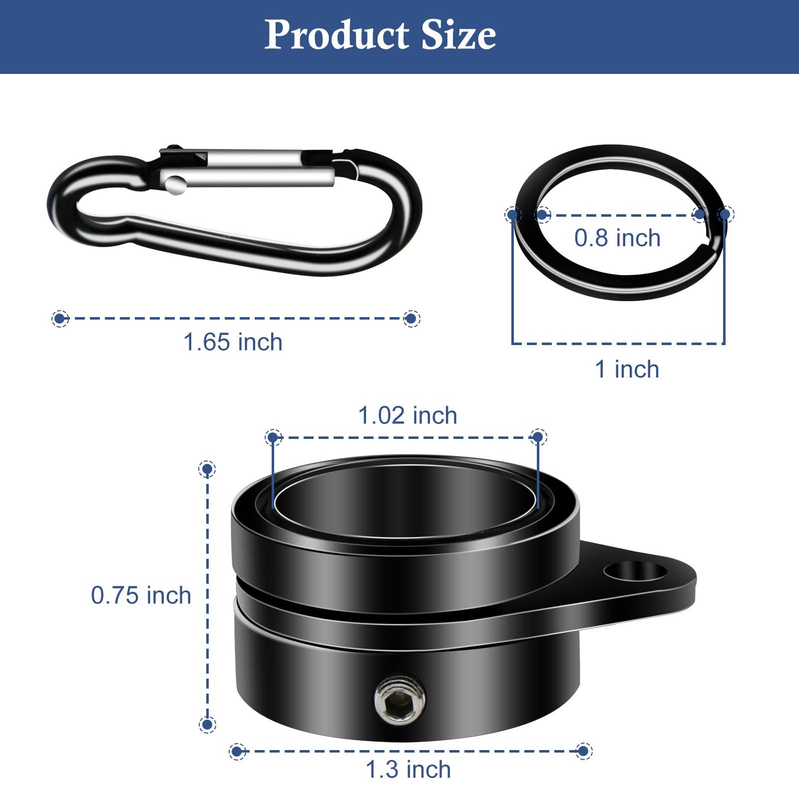 Carabiner and chain connection for easy installation and secure mounting.