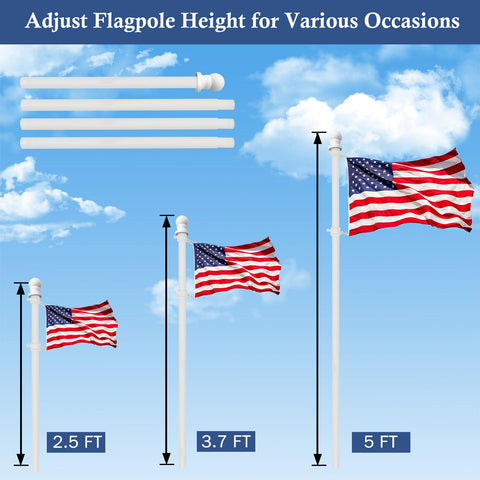 NQ flag pole supports multiple flag sizes for versatile outdoor use.