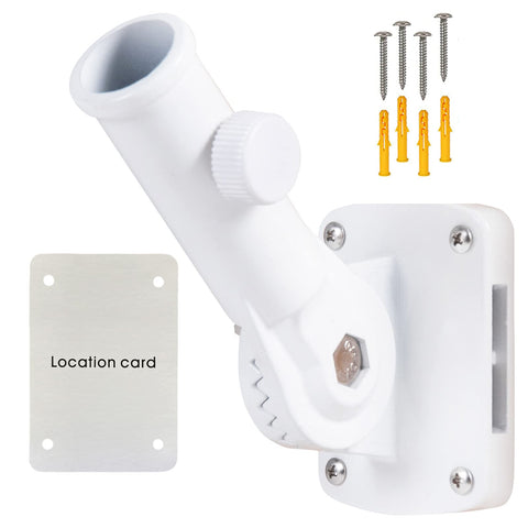 NQ flag pole holder front view shows rugged aluminum exterior for outdoor flag displays.
