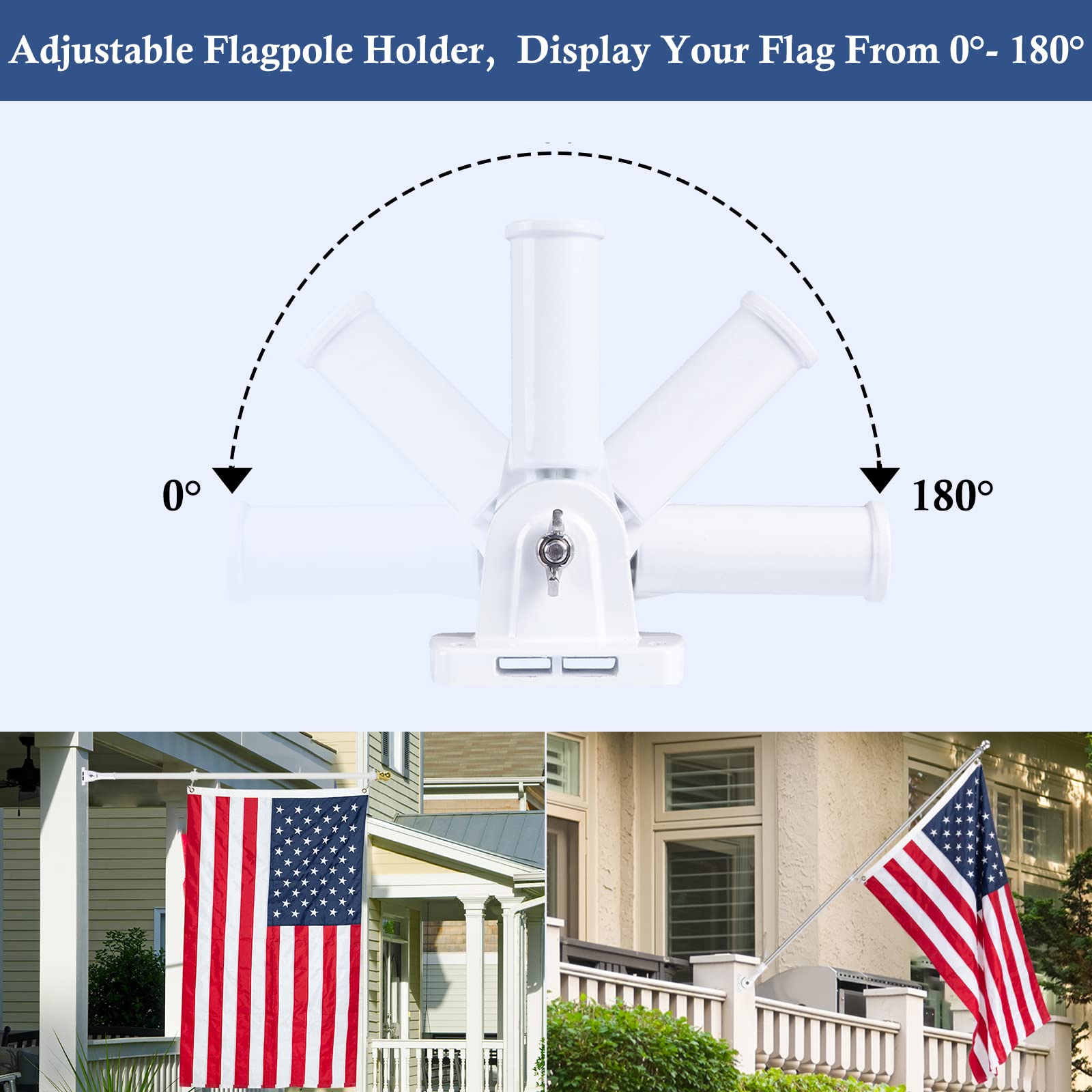 NQ flag pole holder durable aluminum body resists rust for long outdoor use.