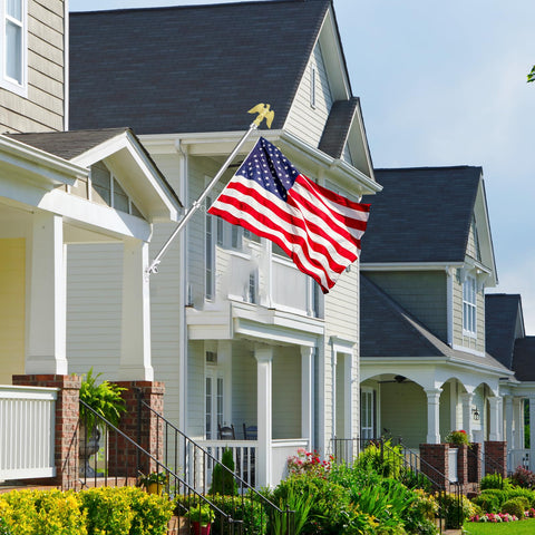 NQ flag pole holder porch mount shows flag at ideal angle