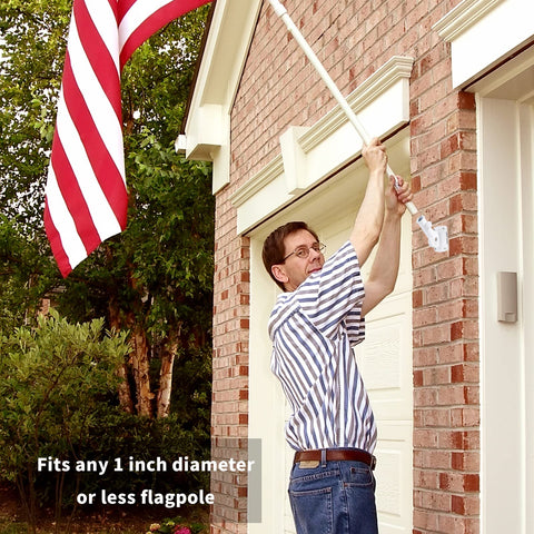 NQ aluminum flag pole holder resists rust for outdoor use.