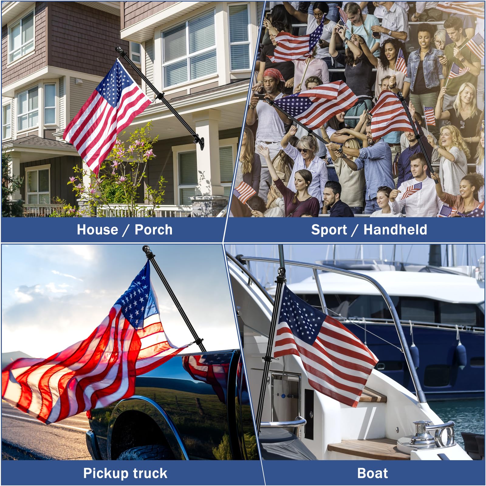 NQ versatile outdoor flag pole suitable for porch, yard, or events.