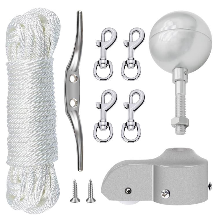NQ flagpole 3-inch ball topper on top of a pole, decorative crown and top protection