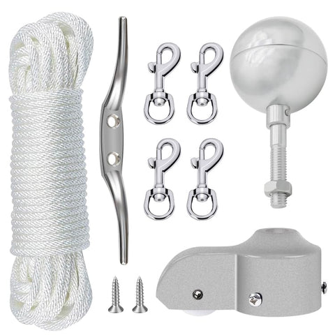 NQ flagpole 3-inch ball topper on top of a pole, decorative crown and top protection
