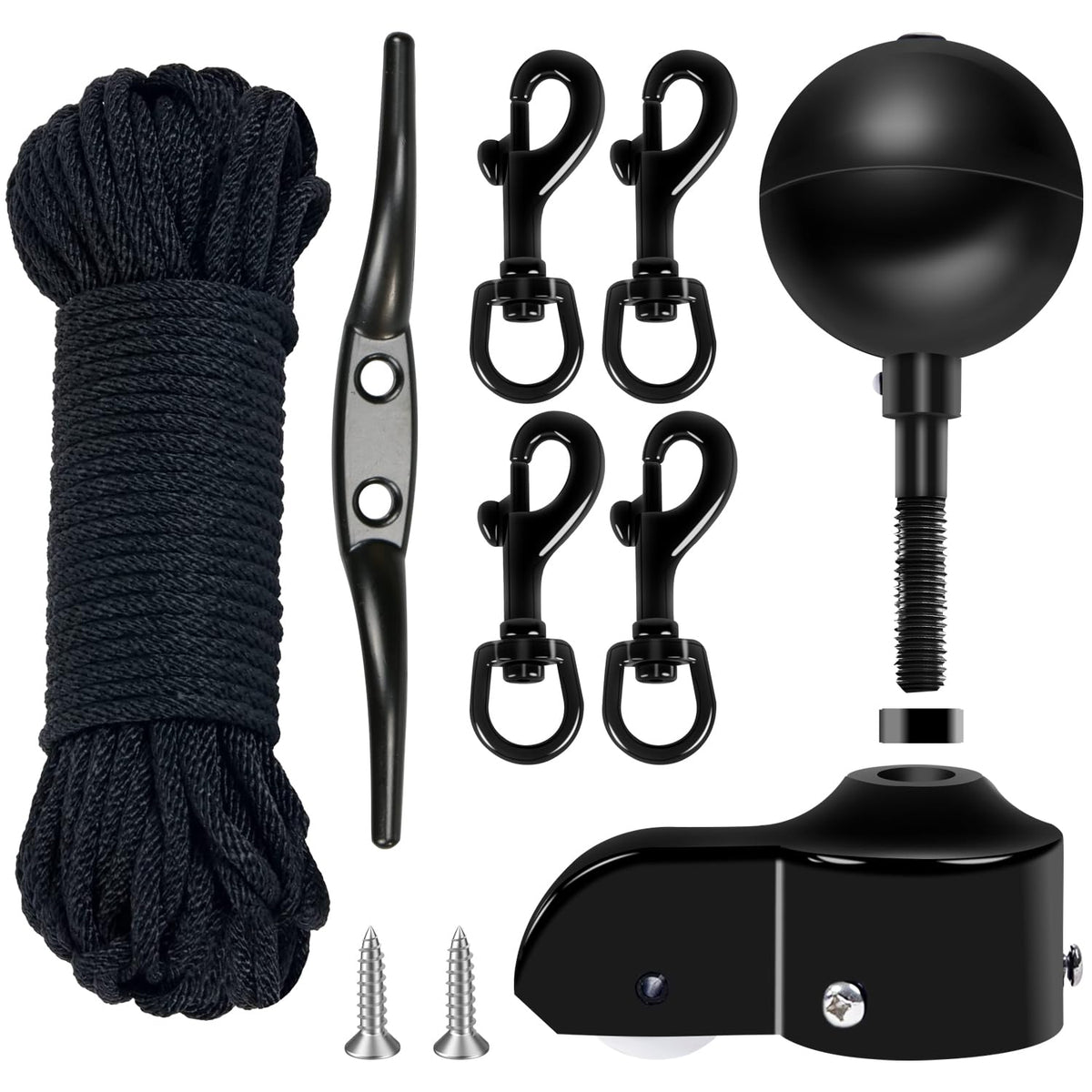 NQ flagpole ball top 3in black finish adds durable decorative touch