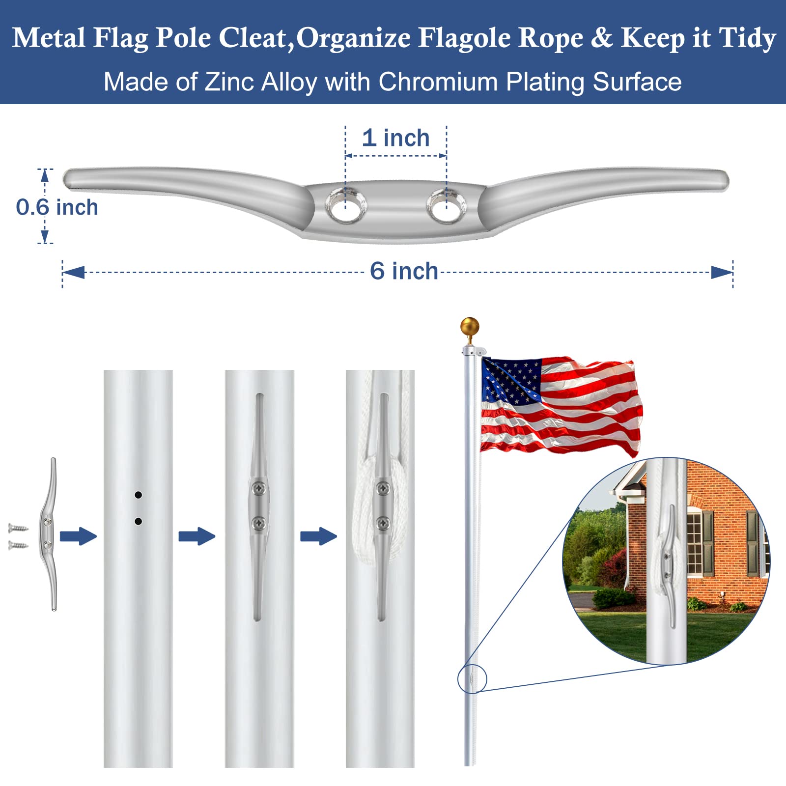 NQ flagpole hardware kit demonstrates quick setup for flagpoles.