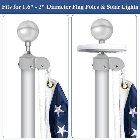 NQ rope pulley detail supports easy, reliable flag hoisting.