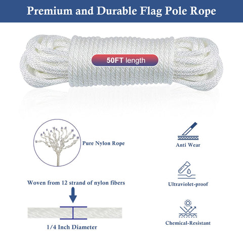 NQ 2.5-inch swivel hooks rotating to prevent tangling and support two flags