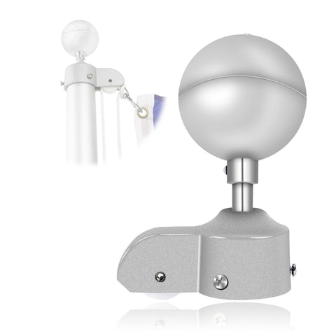 NQ flagpole silver ball topper adds rust-free, elegant outdoor display.