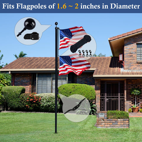 NQ flagpole truck with nylon pulley fits 1.6–2in poles for smooth operation