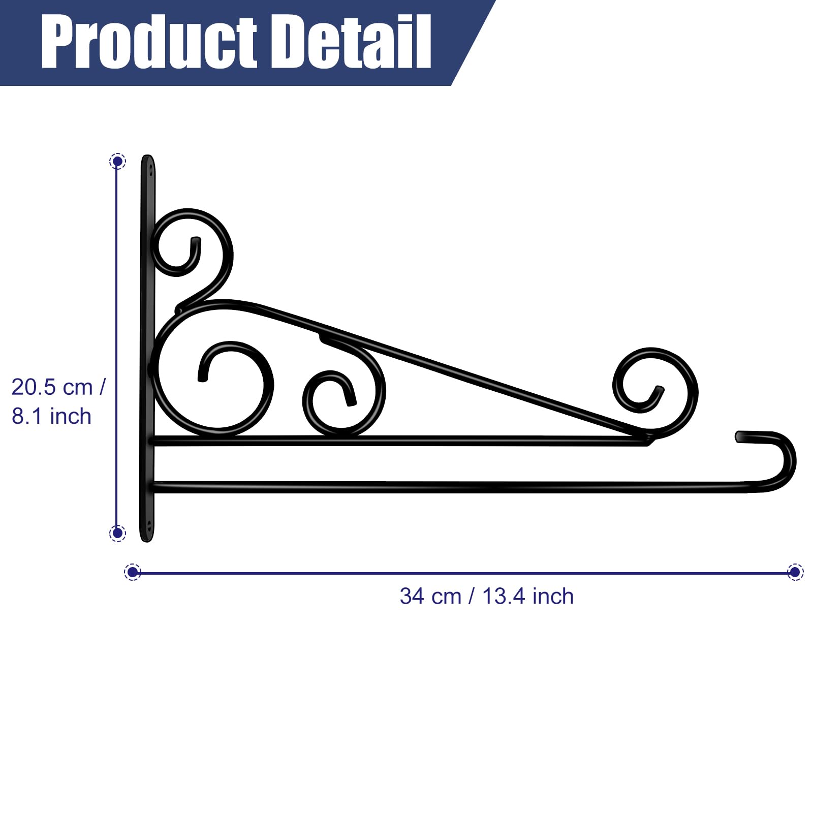 Powder coated finish on NQ flag hanger resists rust