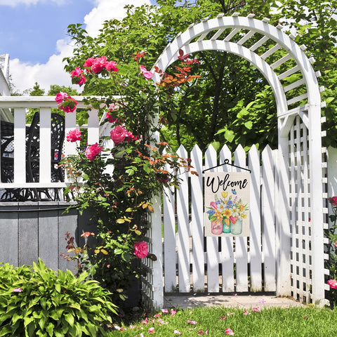 NQ flag hanger with rust-resistant powder coating stands up to outdoor use.